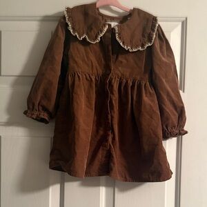 Zara Brown Dress with Embroidered Details